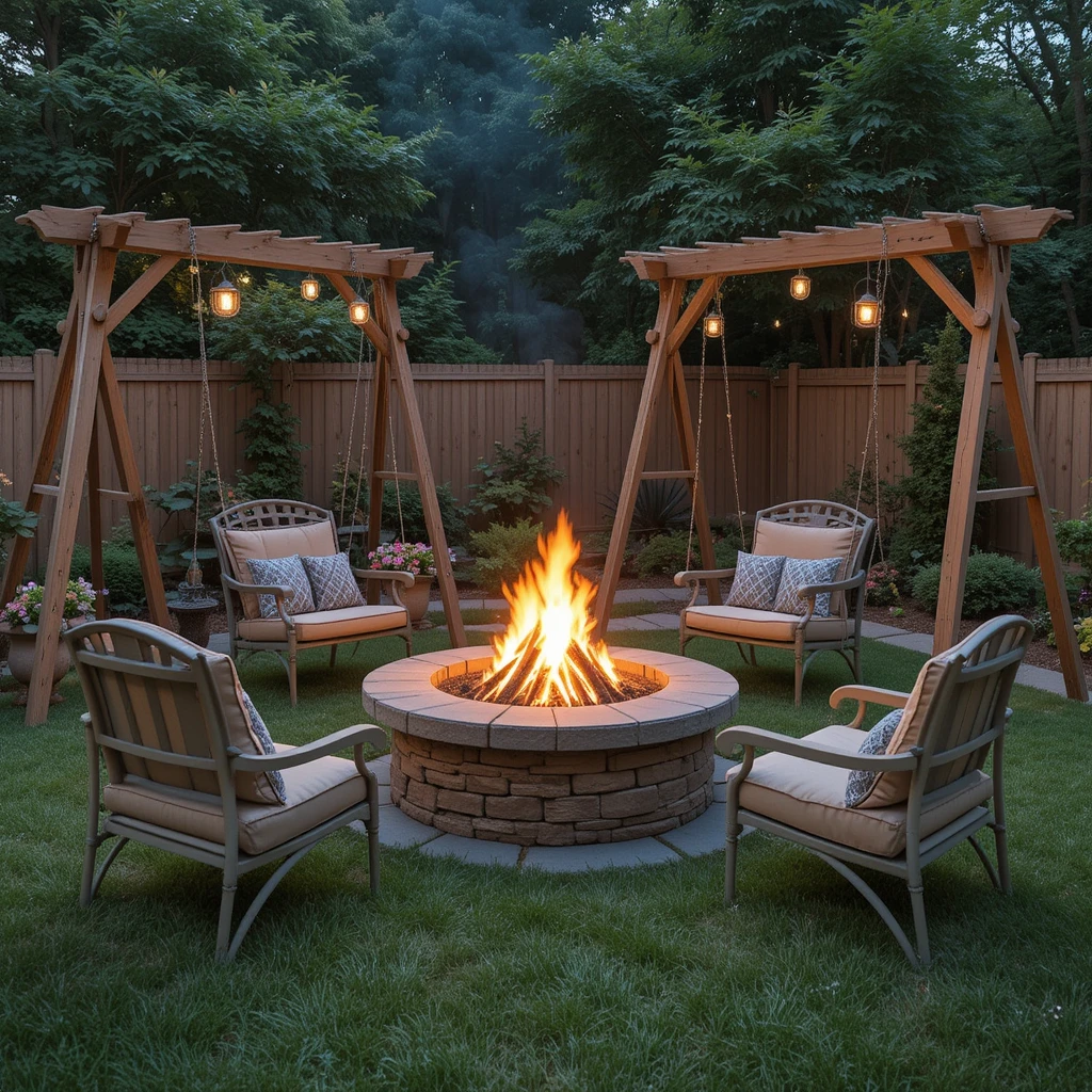 Fire Pit with Swings