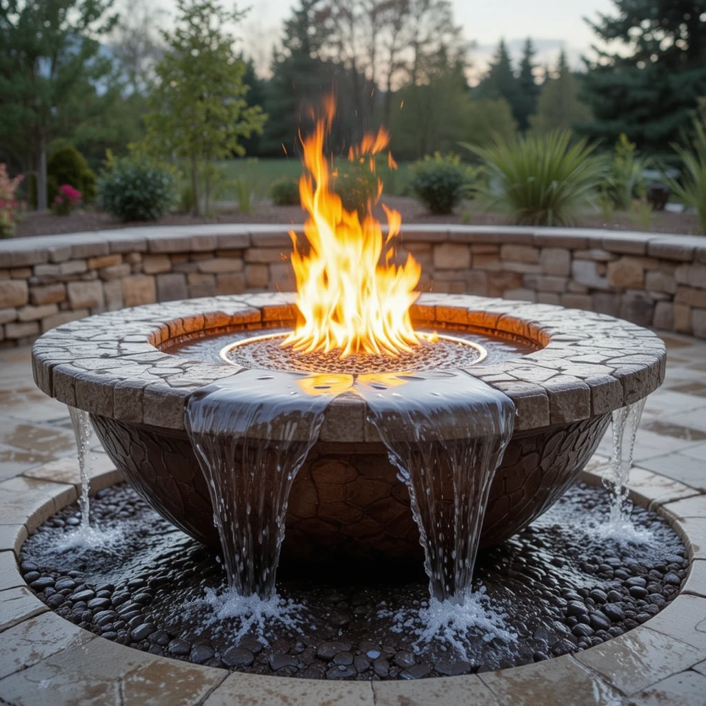 Fire Pit with Water Feature