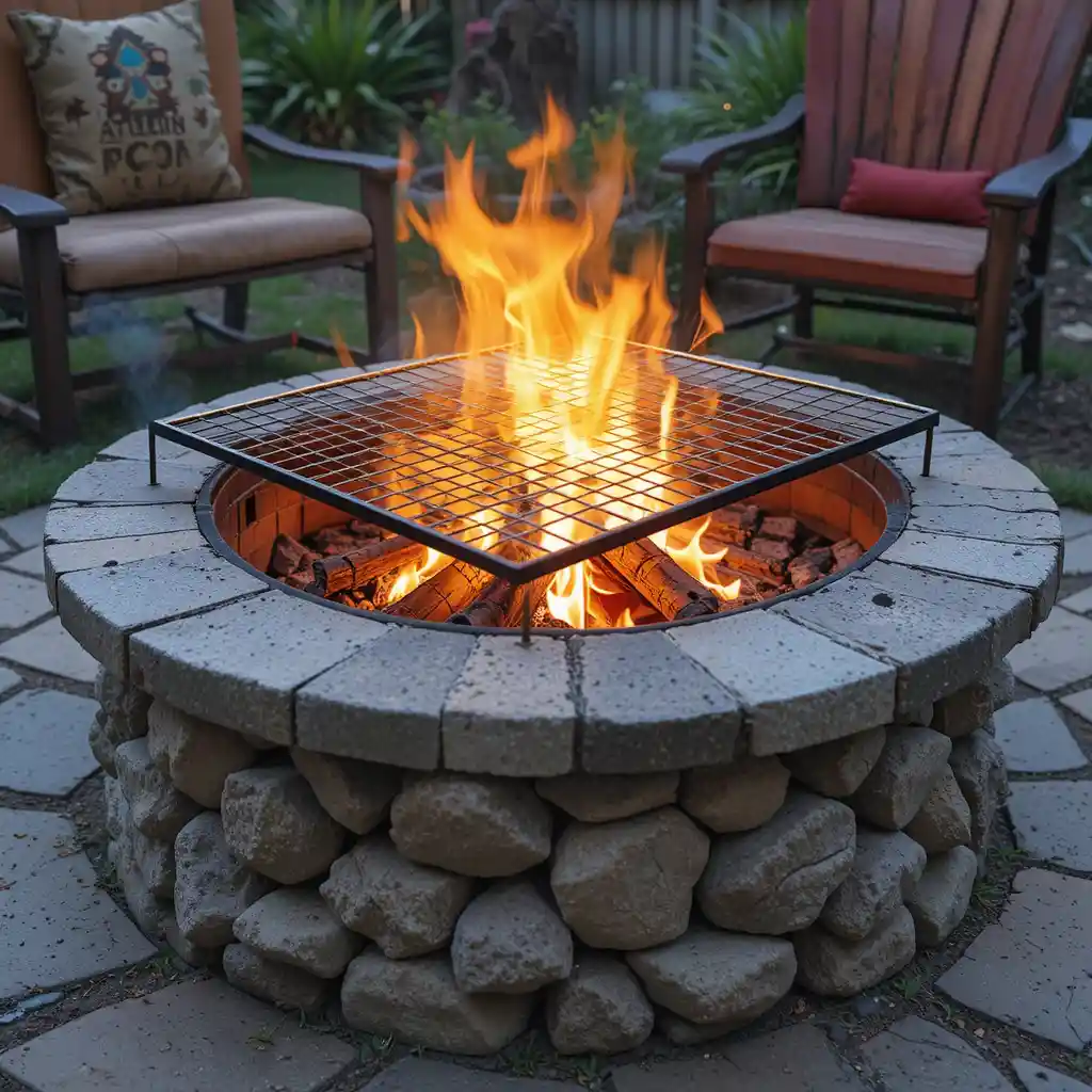 Fire Pit with a Grill