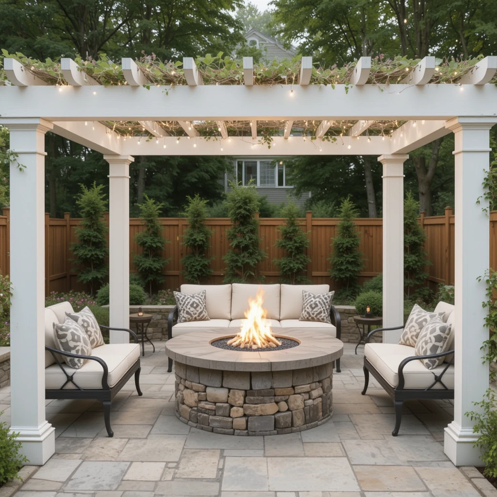 Fire Pit with a Pergola