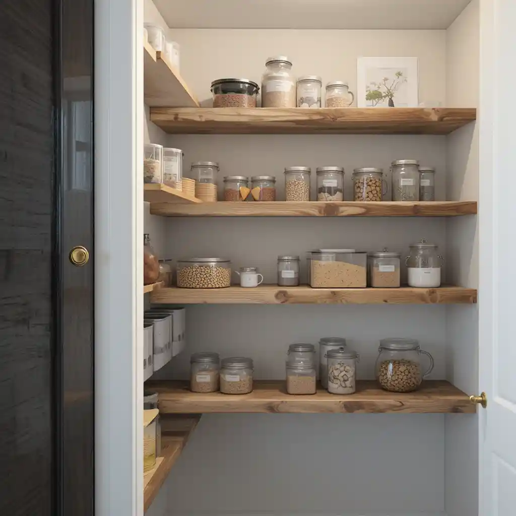 Floating Pantry Shelves