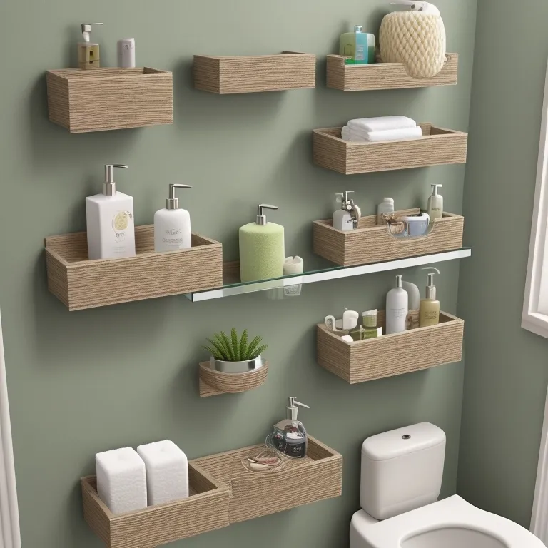 Floating Shelf with Bathing Essentials