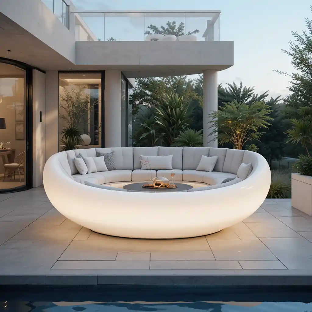 Floating Sofa with Circular Base