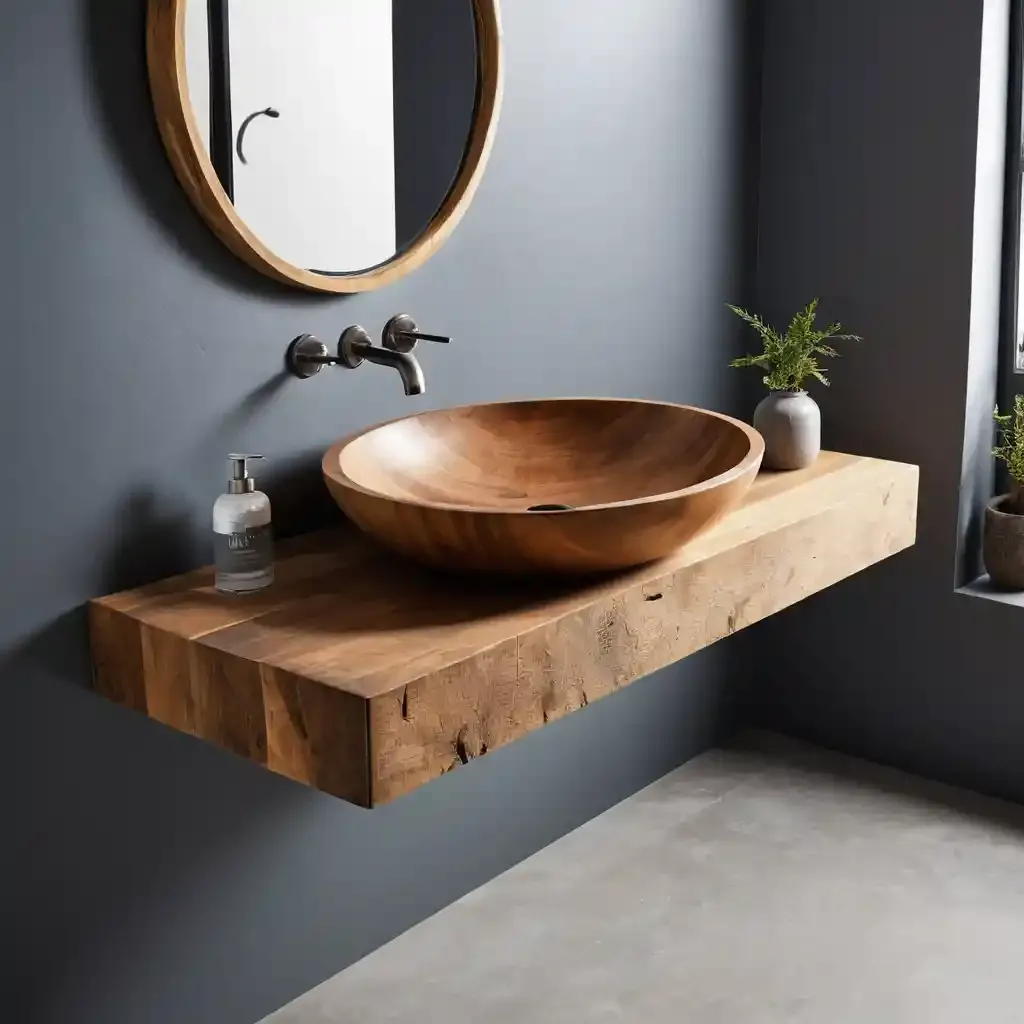 Floating Wooden Sink