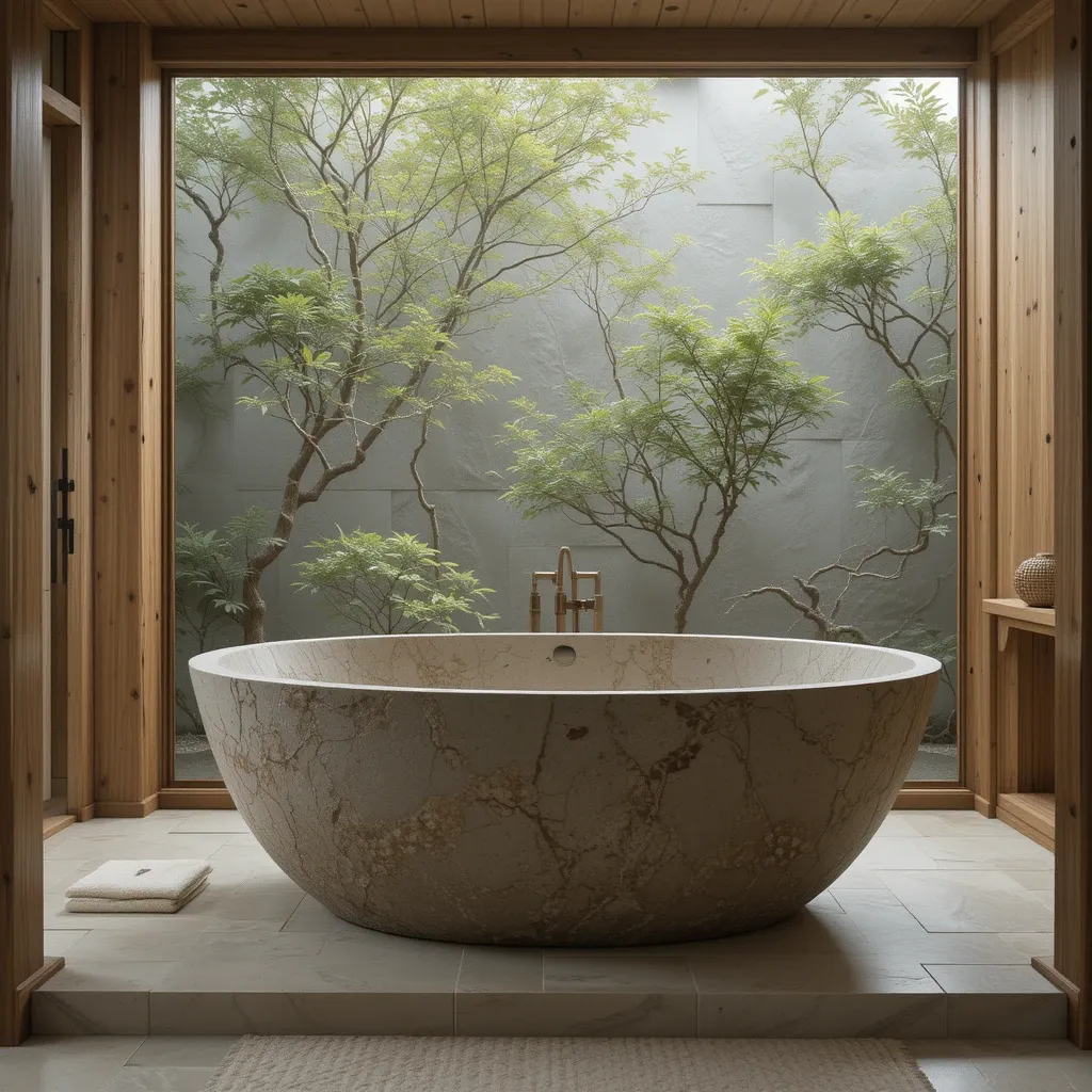 Freestanding Bathtub with Wooden Surround