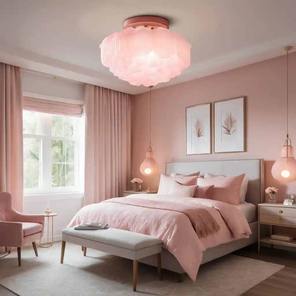 Frosted Pink Light Fixtures