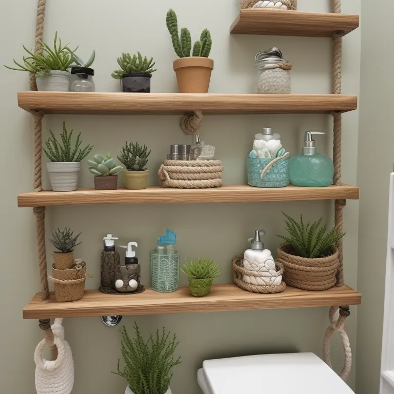 Hanging Shelf with Rope Accents