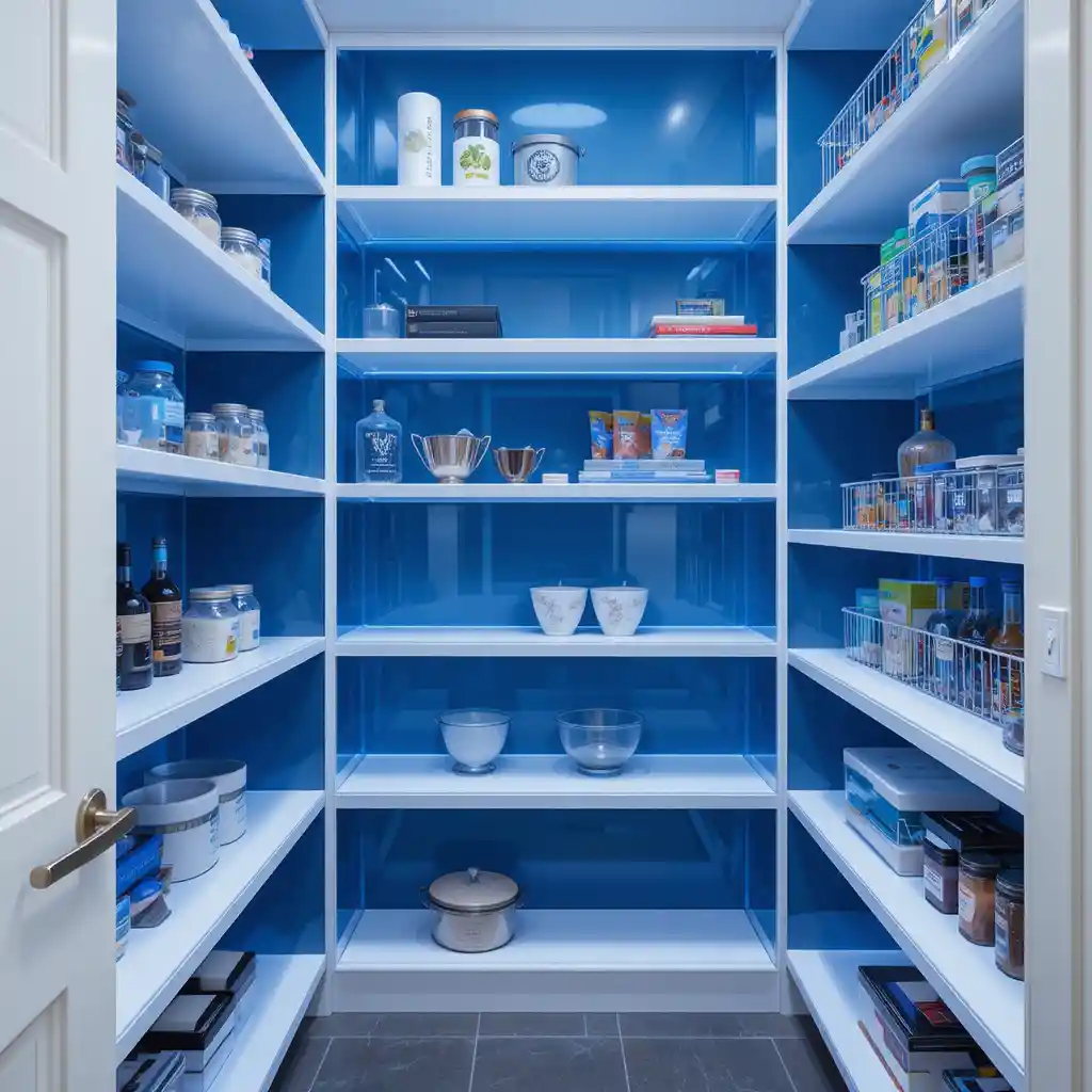 High-Gloss Pantry Shelving