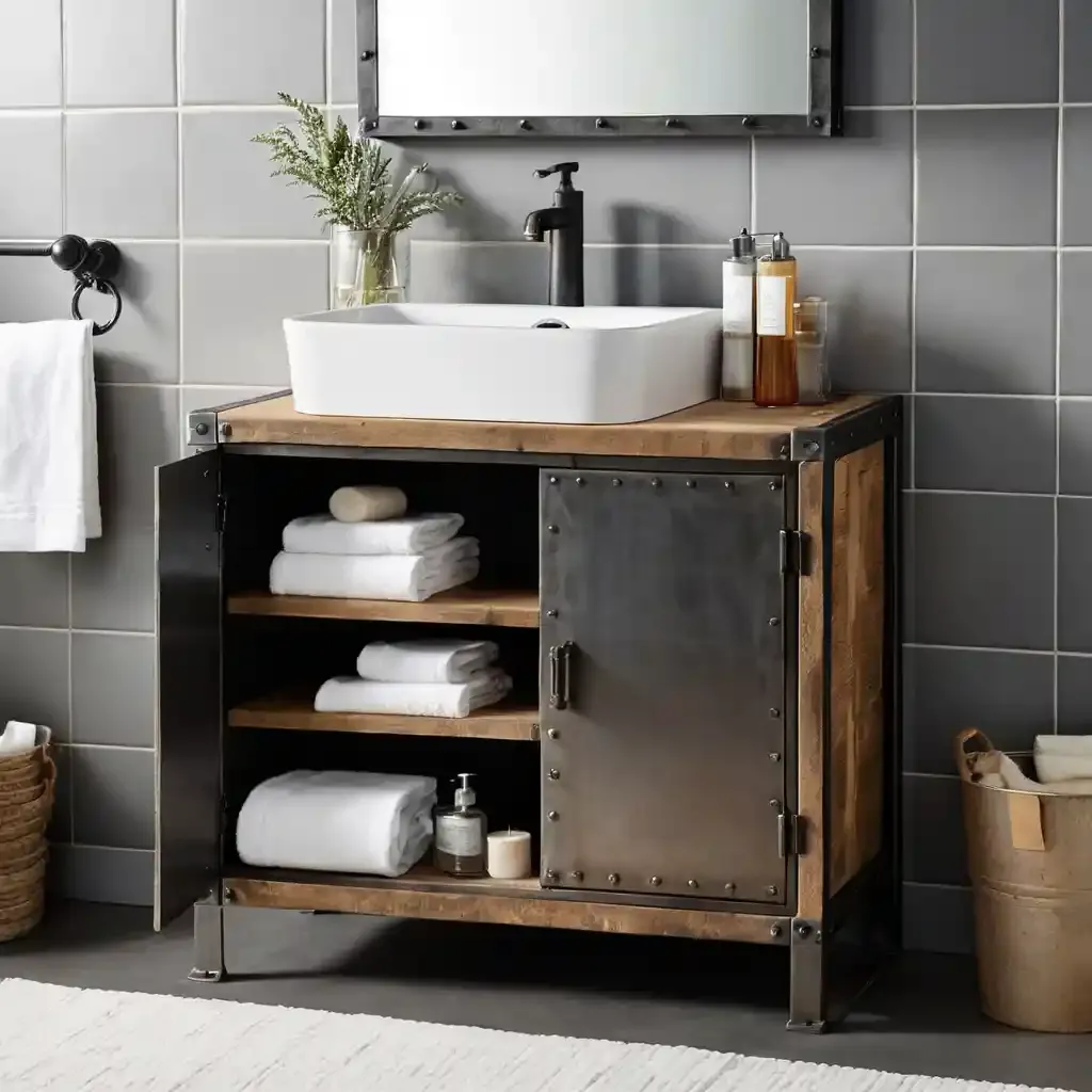 Industrial-Style Bathroom Cabinet