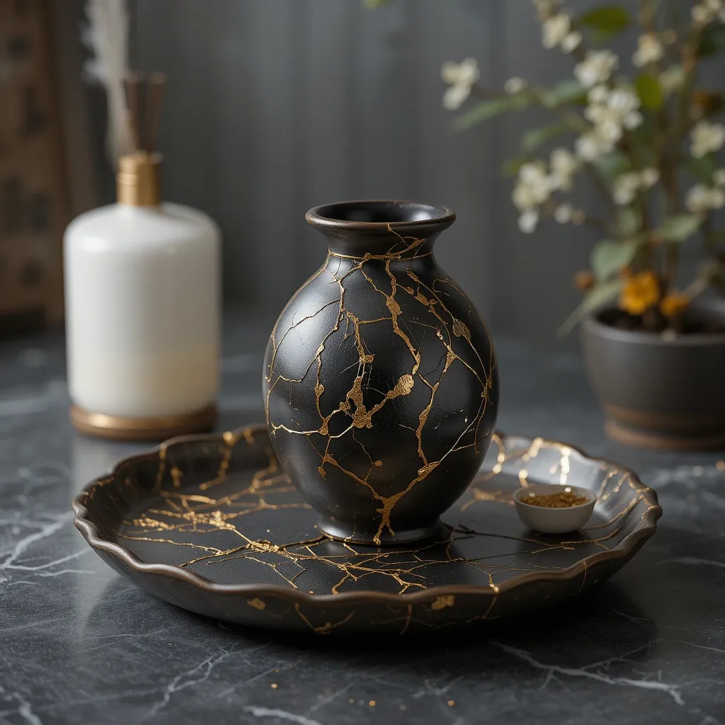 Kintsugi-Inspired Bathroom Accents