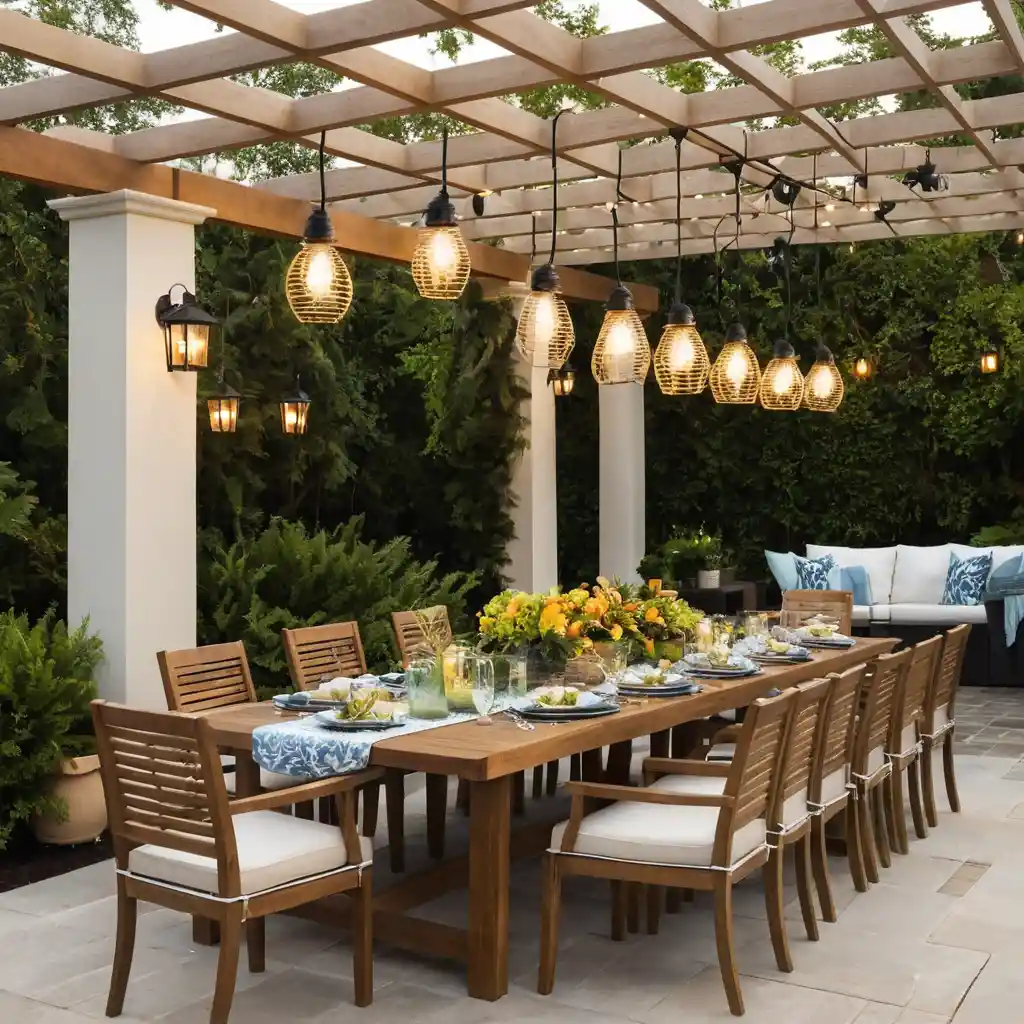 Large Dining Under a Pergola