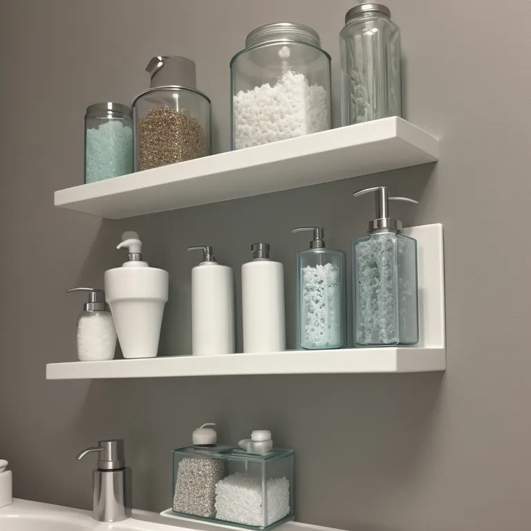 Ledge Shelf with Ceramic and Glass Containers