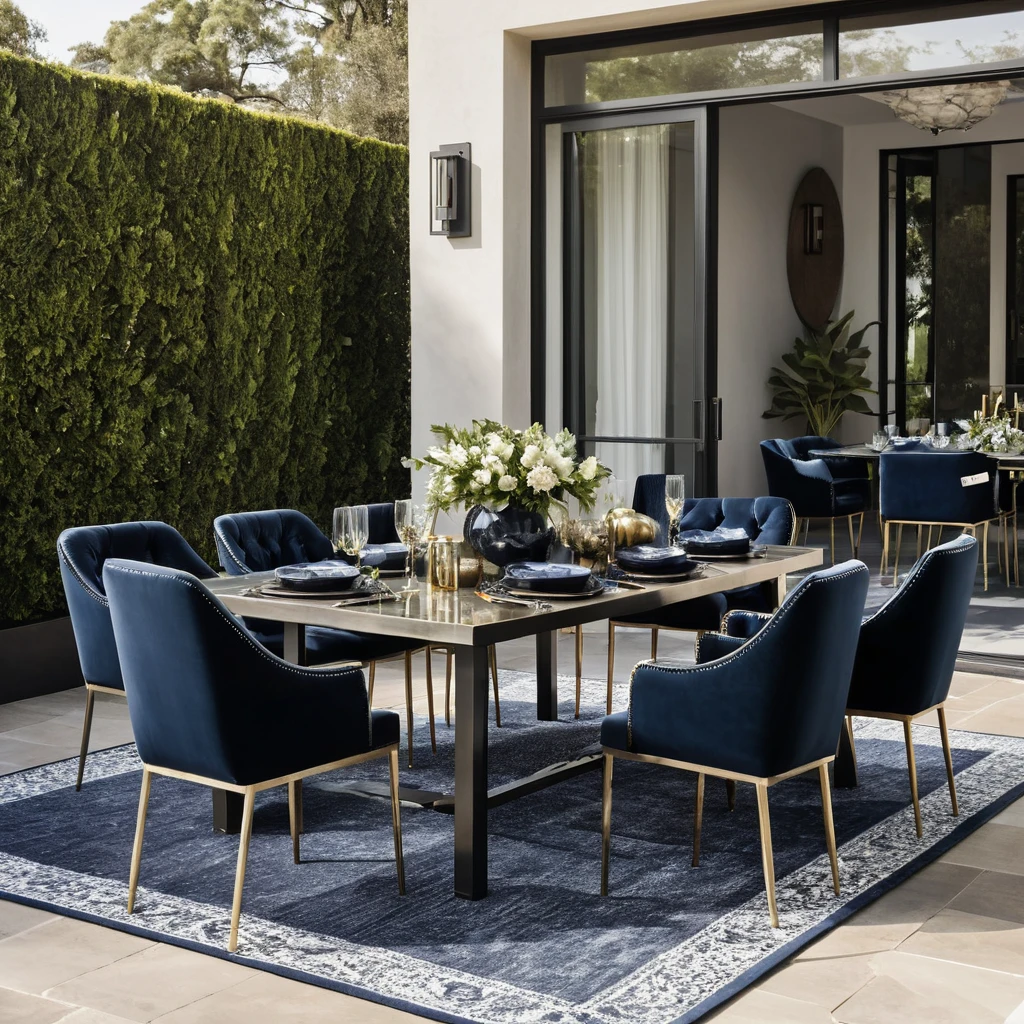 Luxe Outdoor Dining with Velvet Cushions