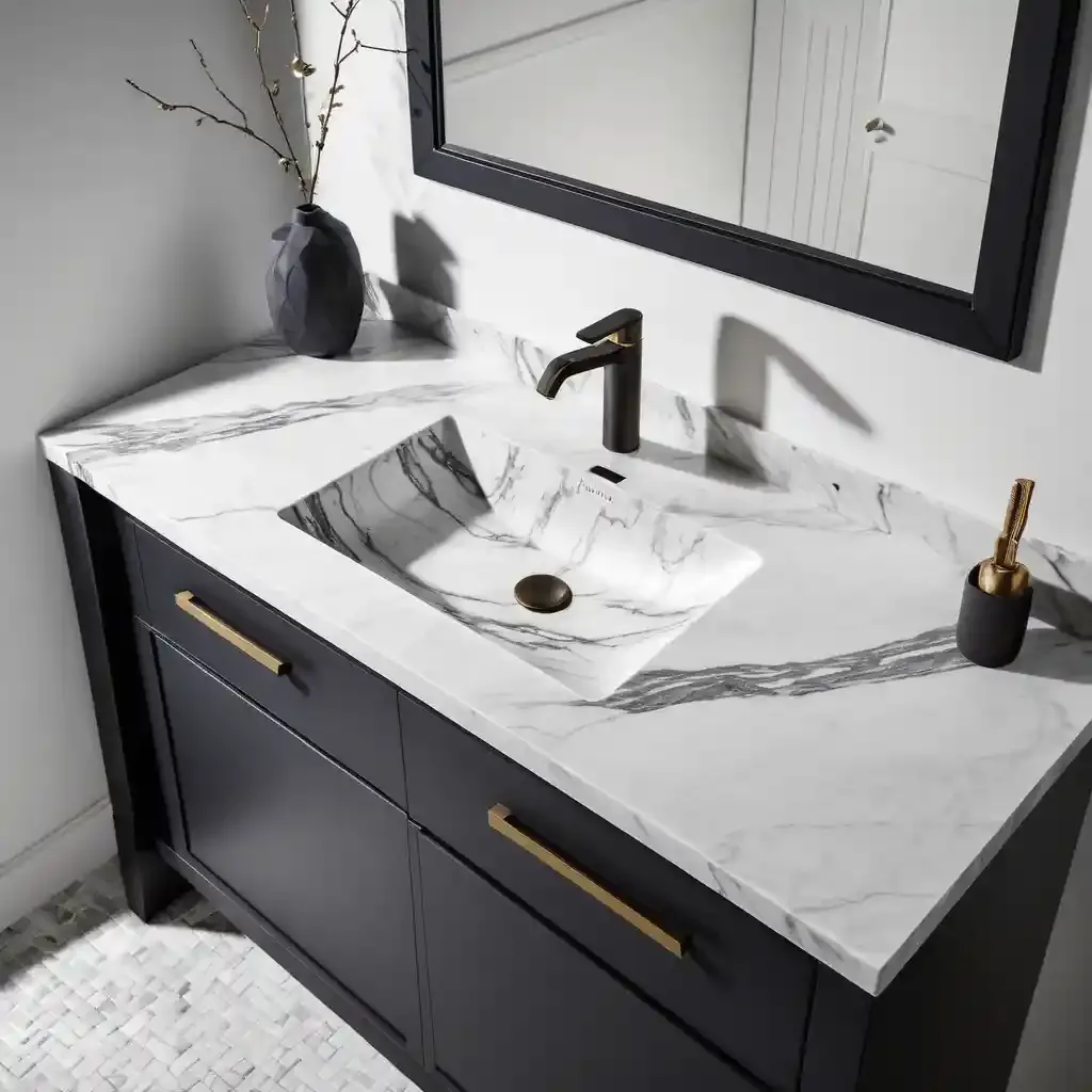 Marble Sink with Matte Finishes