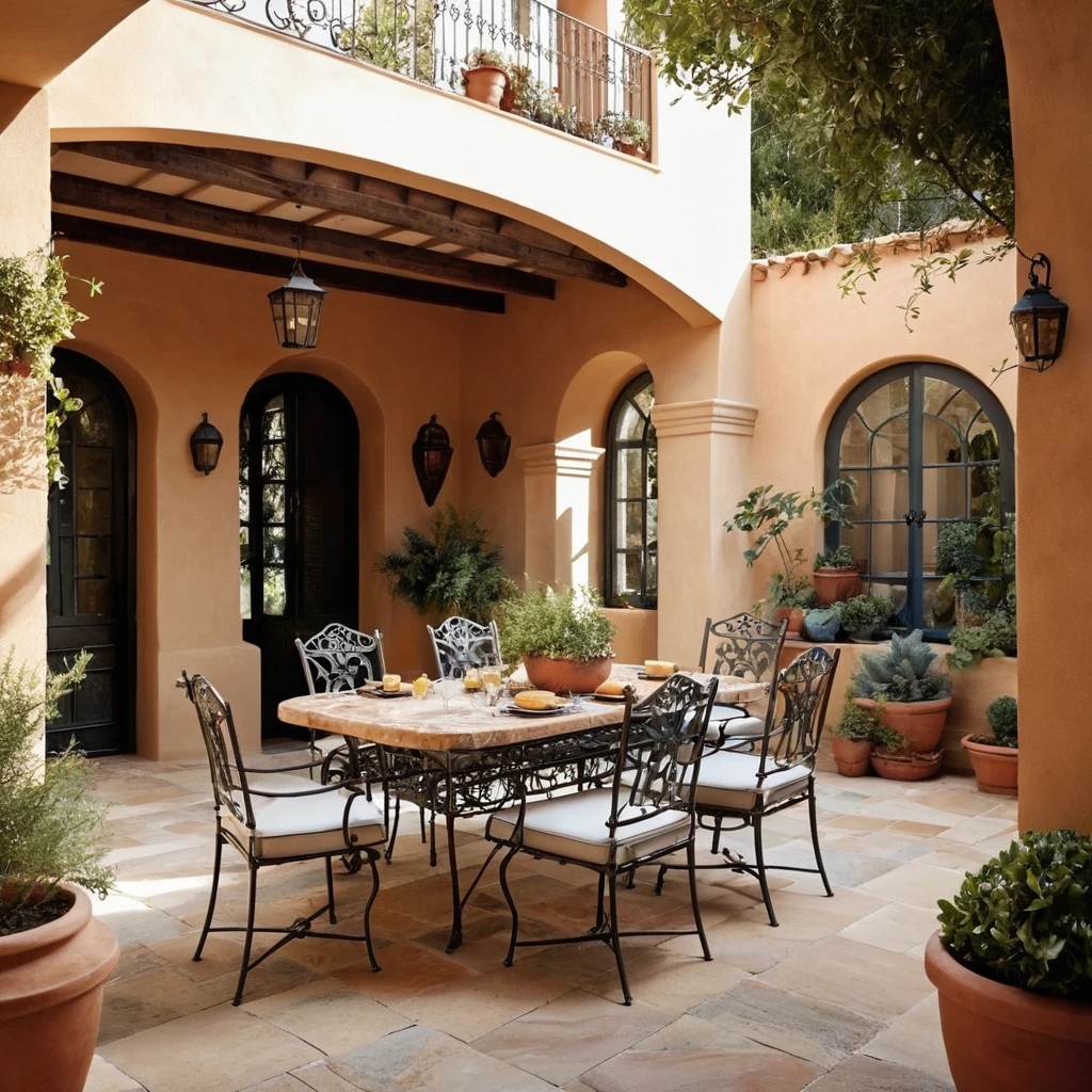 Mediterranean Stone Courtyard