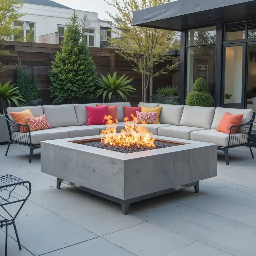 Modern Concrete Fire Pit