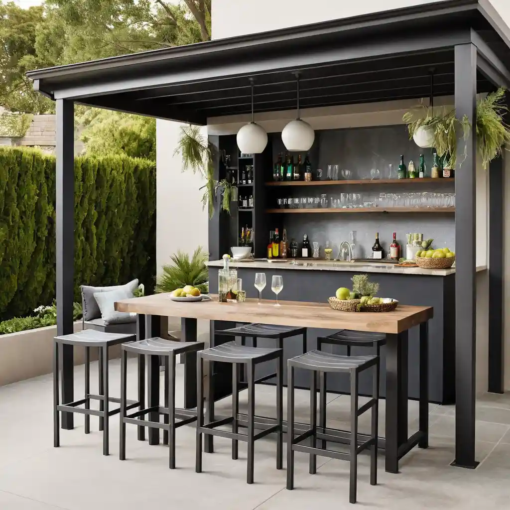 Outdoor Bar with Dining Table