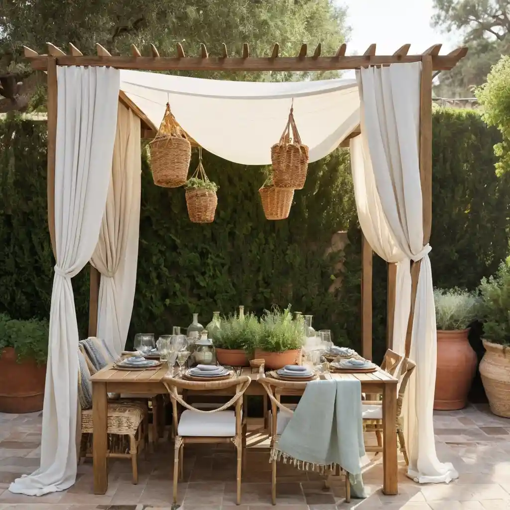 Outdoor Dining with Draped Fabrics