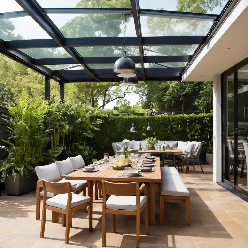 Outdoor Dining with Retractable Roof