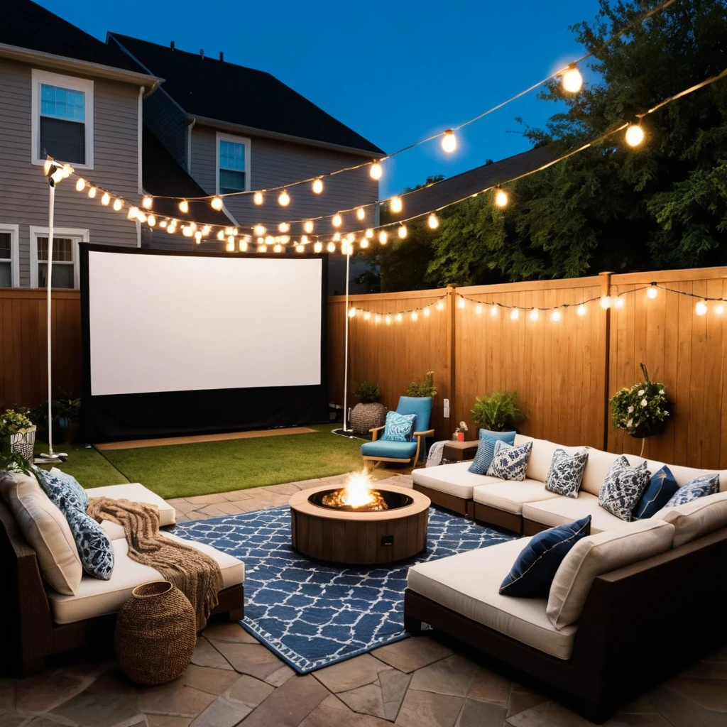 Outdoor Movie Night Setup