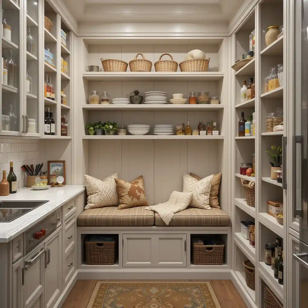 Pantry with Built-In Seating