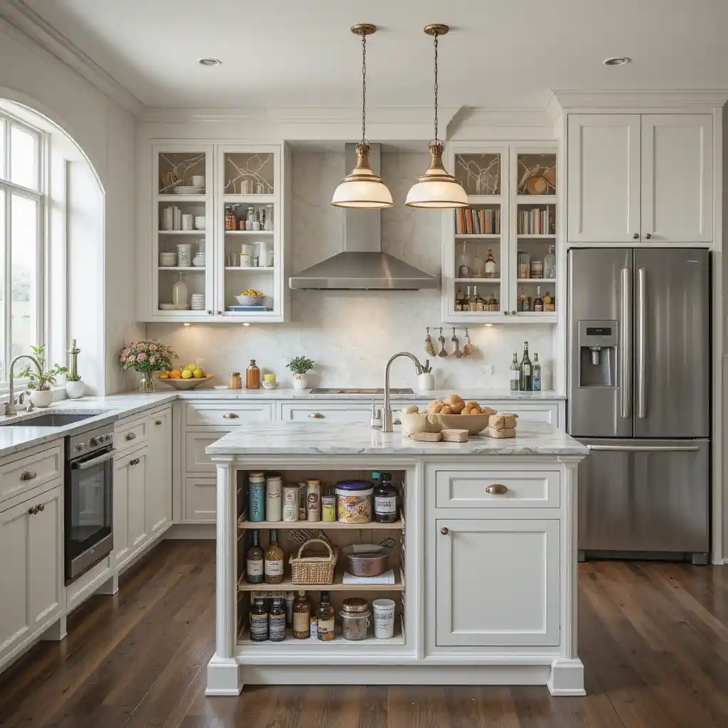 Pantry with Island Storage