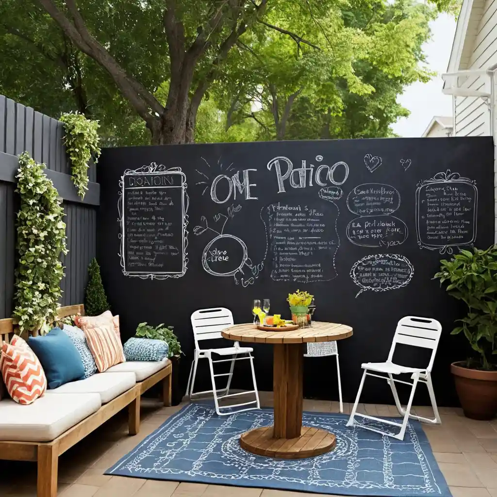 Patio with Chalkboard Wall