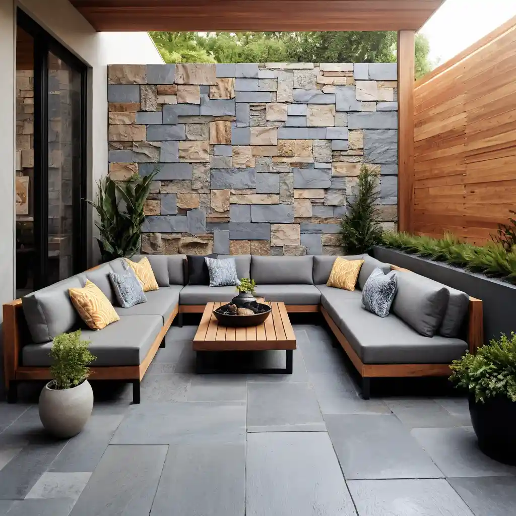 Patio with Mixed Materials