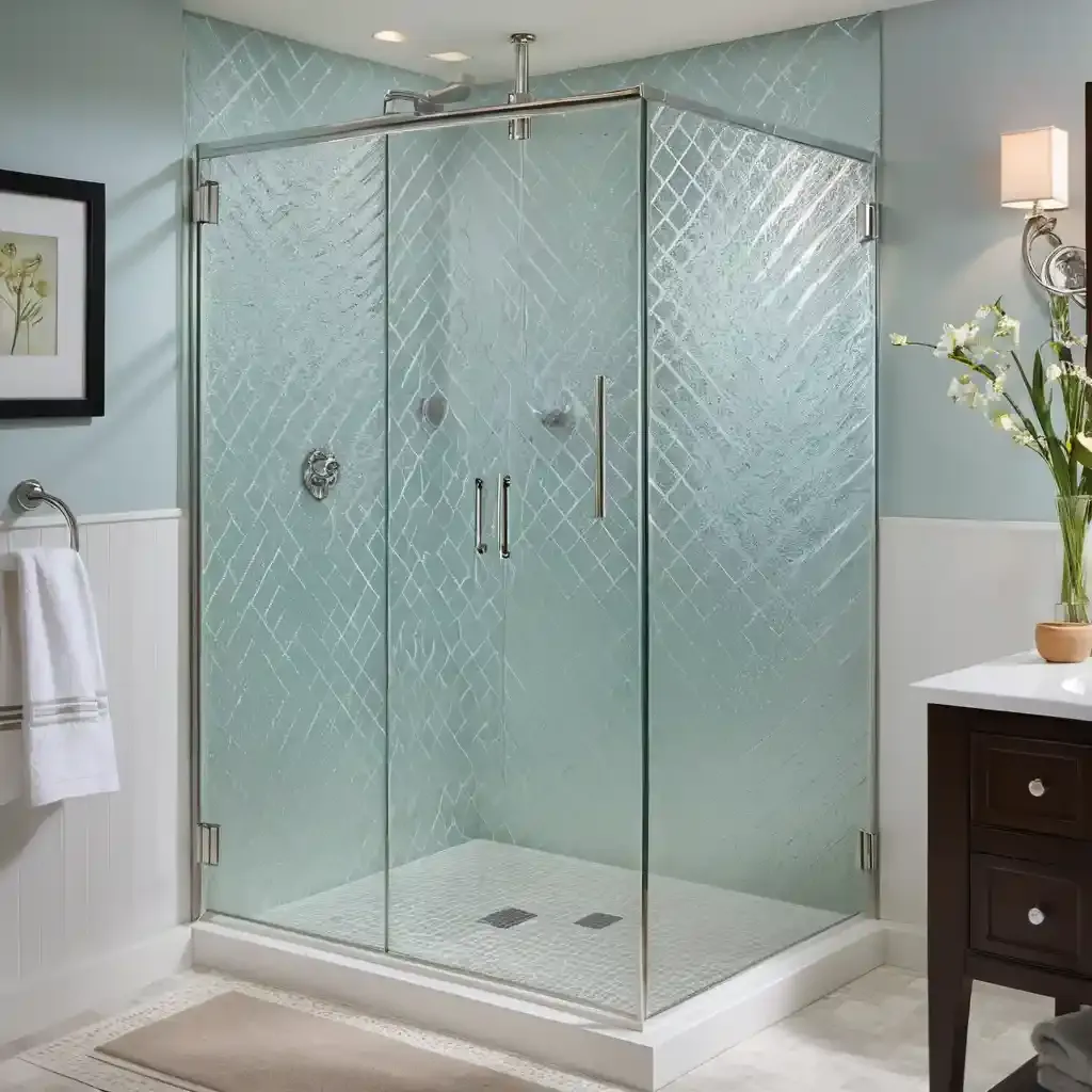 Patterned Glass Shower Doors