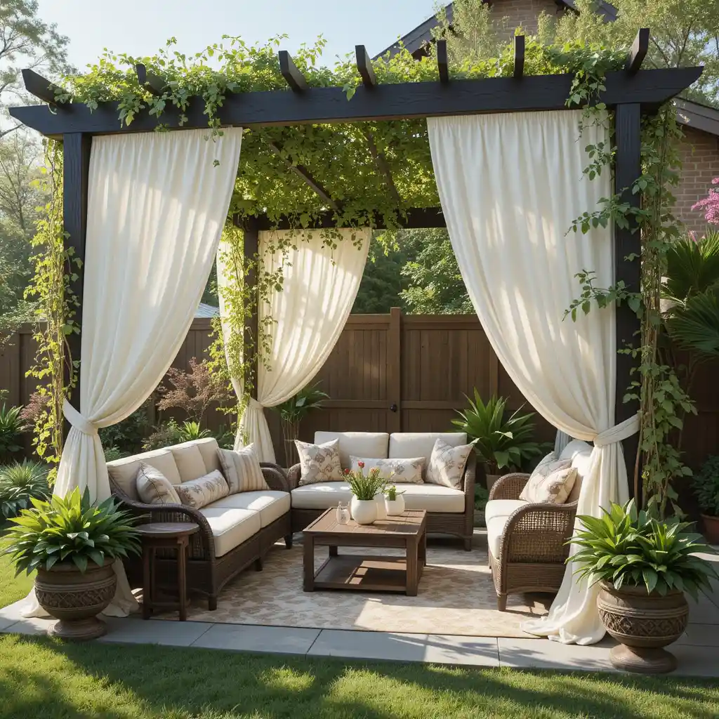 Pergola with Drapes