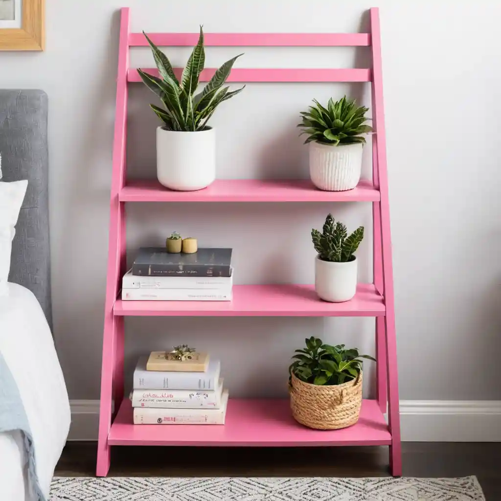 Pink Ladder Shelf