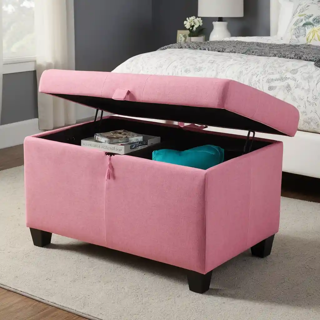 Pink Storage Ottomans