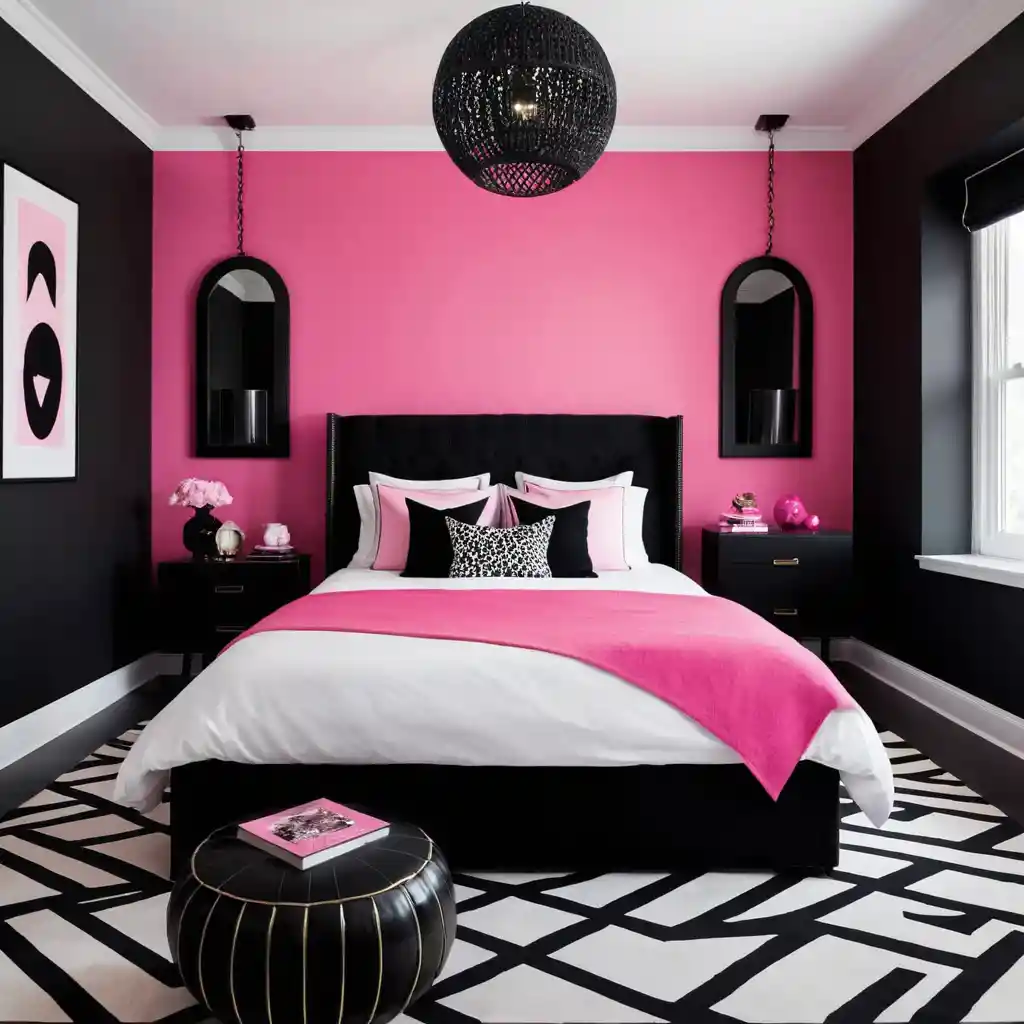 Pink and Black Accents