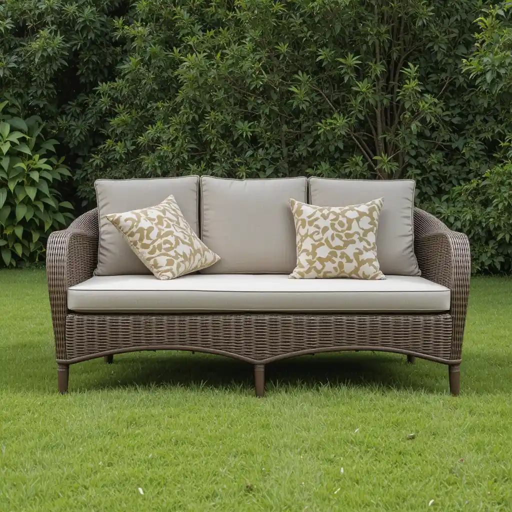 Rattan Sofa with Cushioned Seating