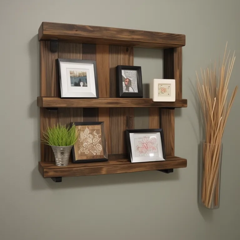 Reclaimed Wood Shelf with Personal Art Pieces