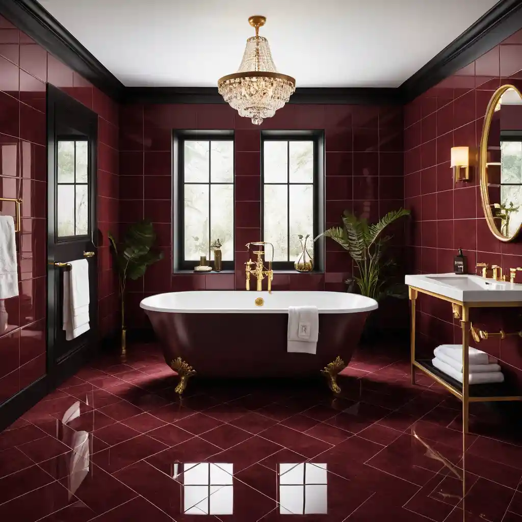 Rich Burgundy Porcelain Tiles