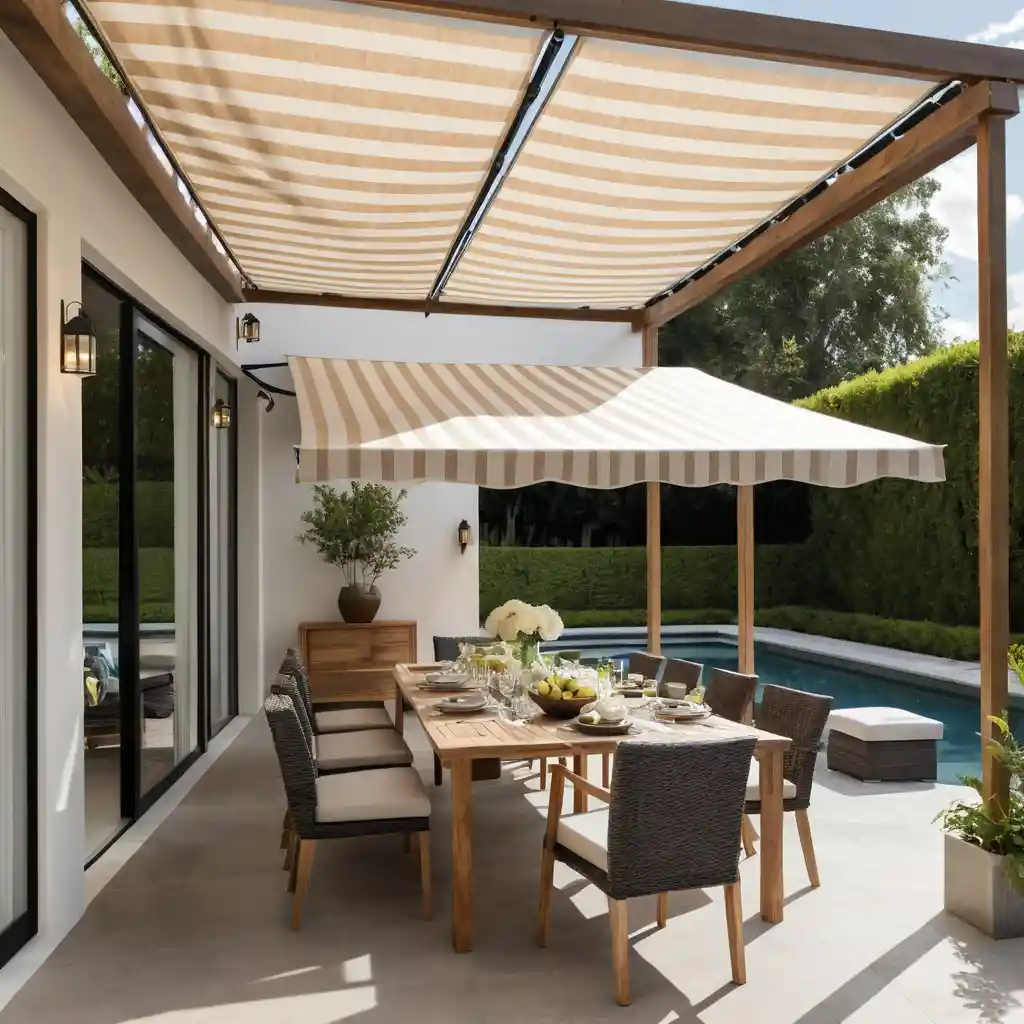 Shaded Dining with Retractable Awnings