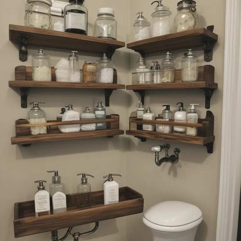 Shelf with Vintage Apothecary Jars