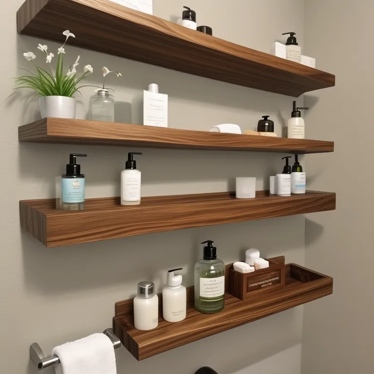 Simple Floating Shelf with Aromatherapy Products