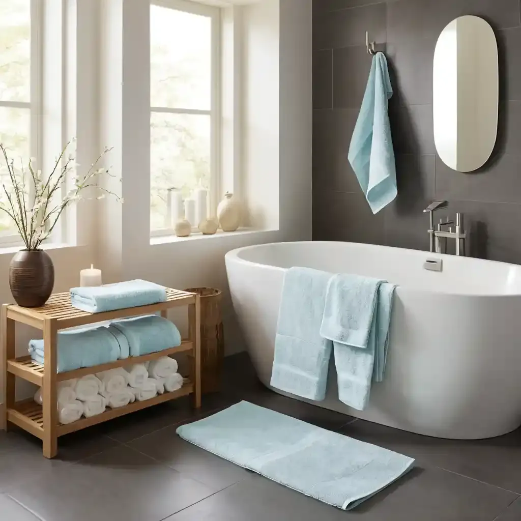 Soft Silk Touch Towels and Ofuro Tub Setup