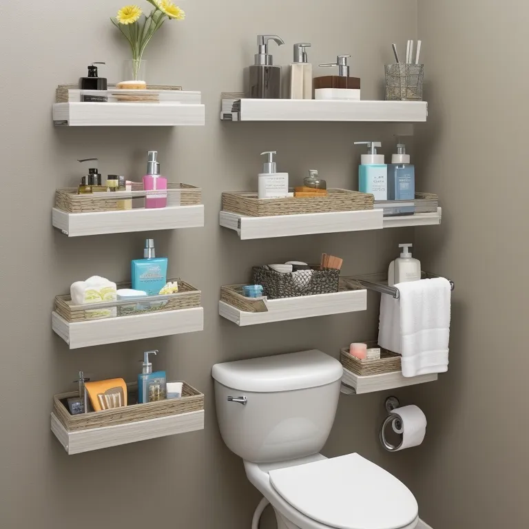 Space-Saving Shelf with Storage Bins