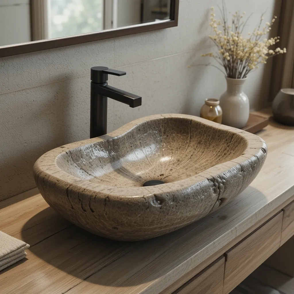 Stone Sink with Minimalist Design