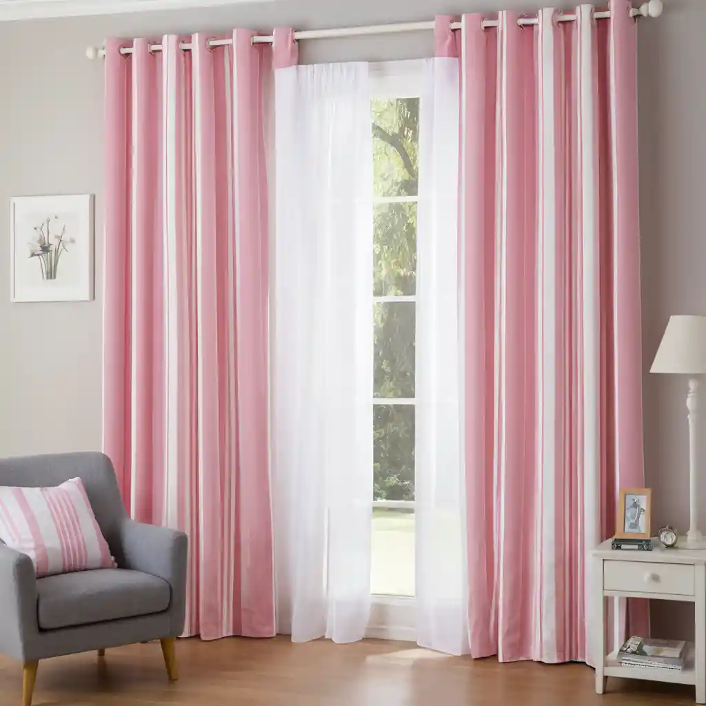 Striped Pink Curtains