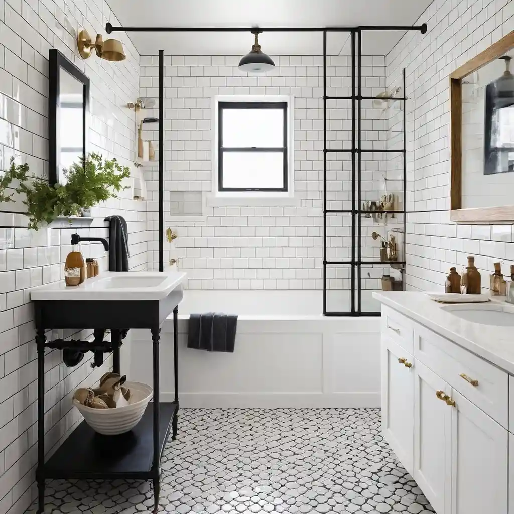 Subway Tile with Dark Grout