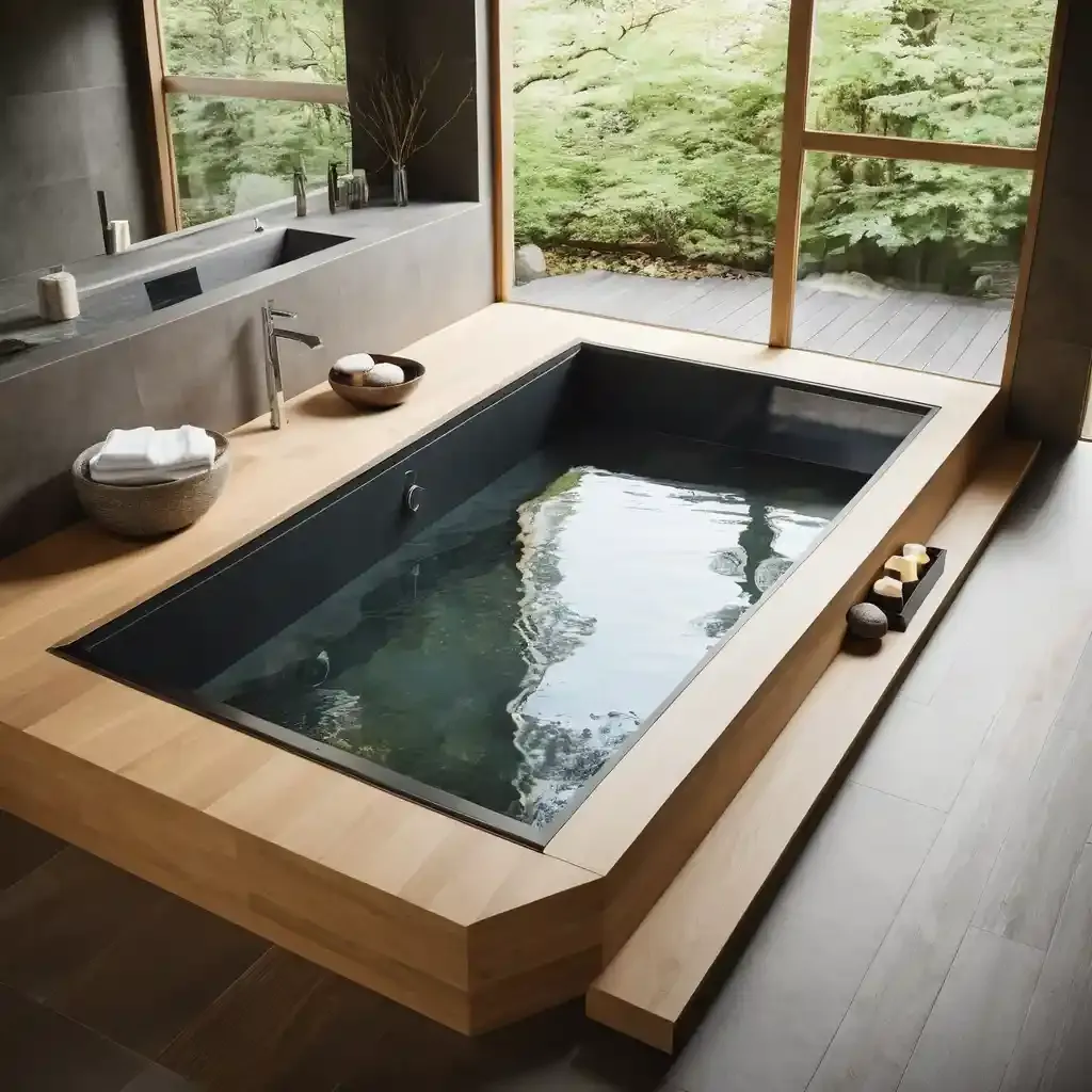 Sunken Ofuro Tub for Elegant Touch