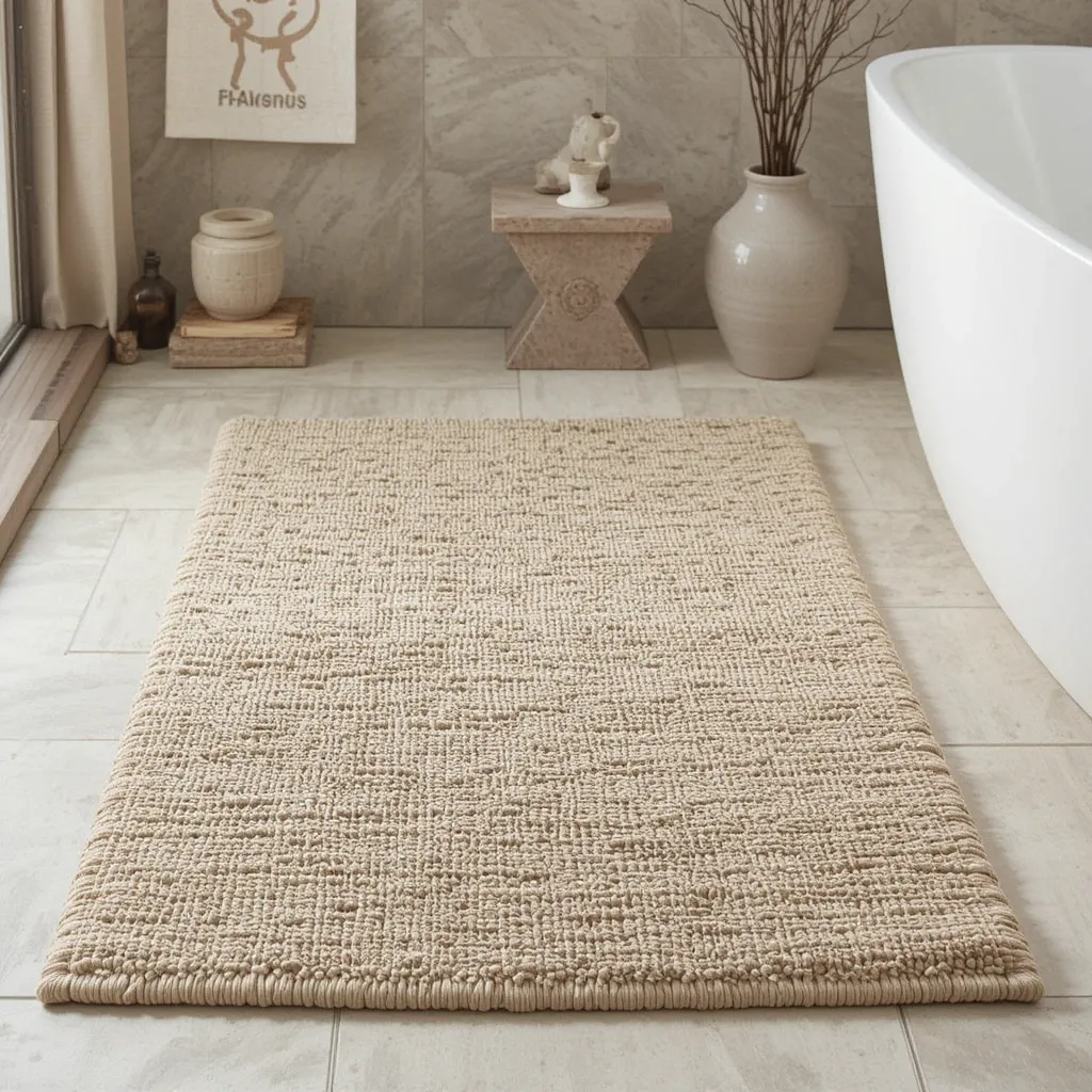 Tatami-Inspired Bathing Area Rug