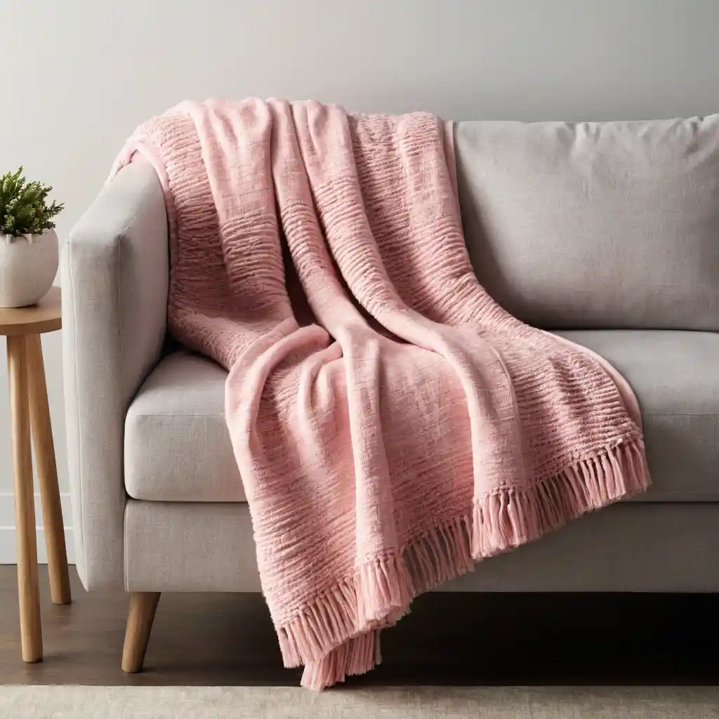 Textured Pink Throw