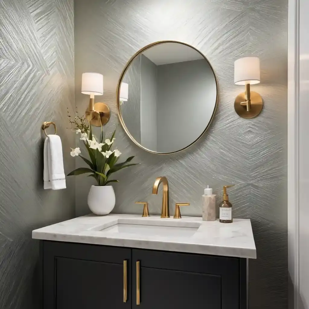 Textured Wallpaper with Metallic Highlights