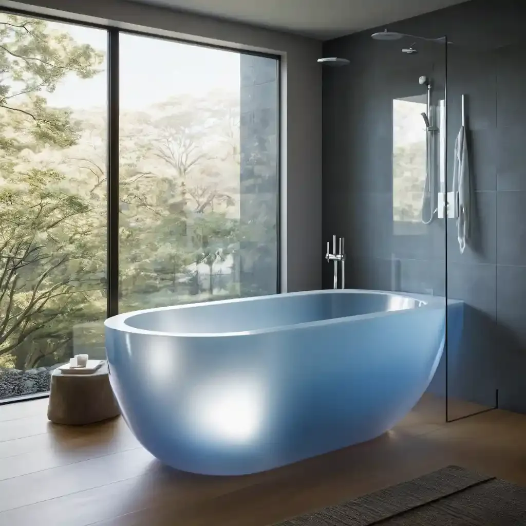 Translucent Acrylic Ofuro Tub for Contemporary Look