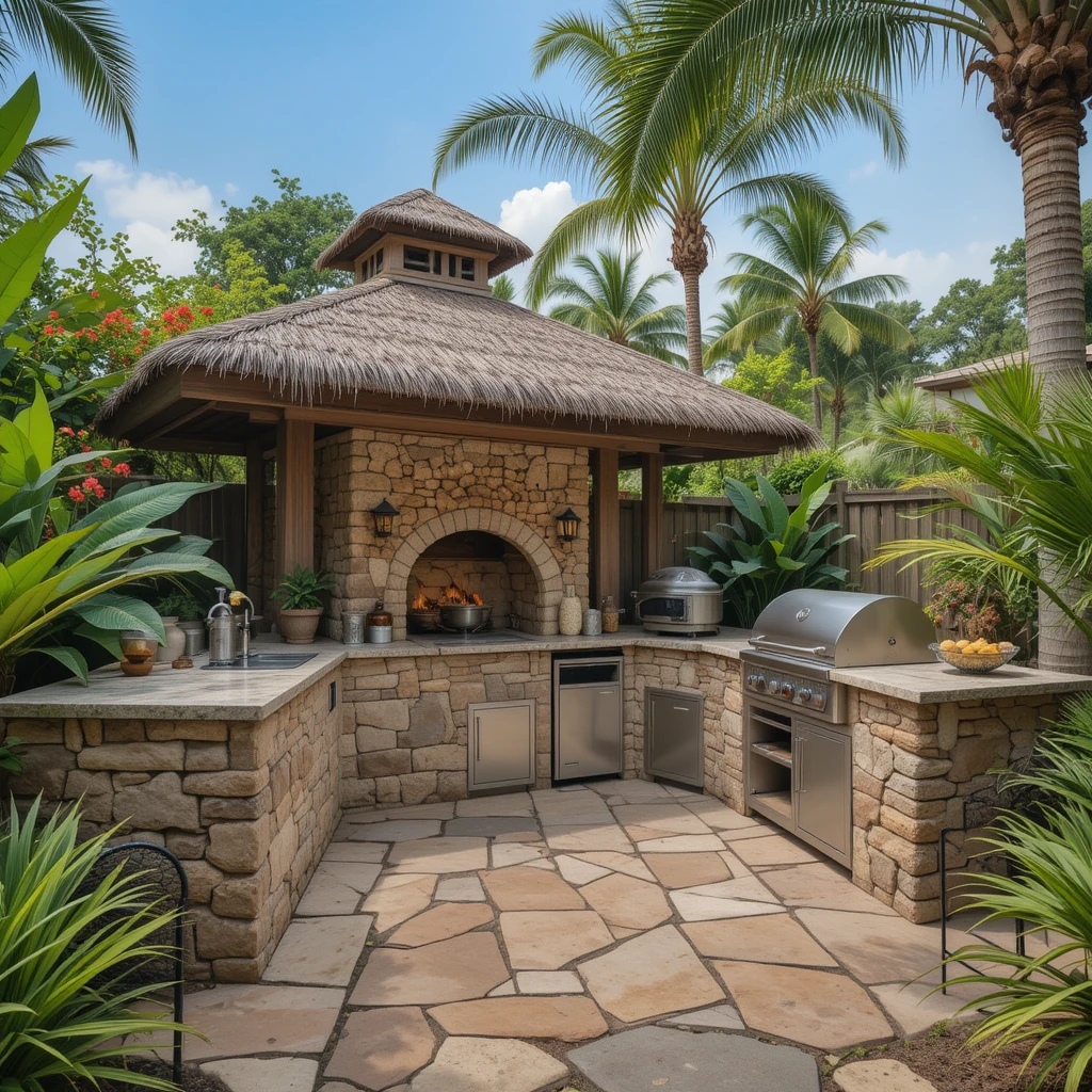 Tropical Outdoor Kitchen